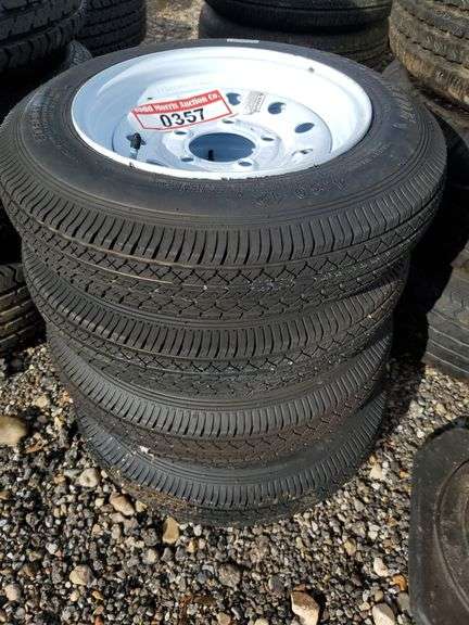 Set of 4 Goodride 4.80-12- 5 hole white wheels image