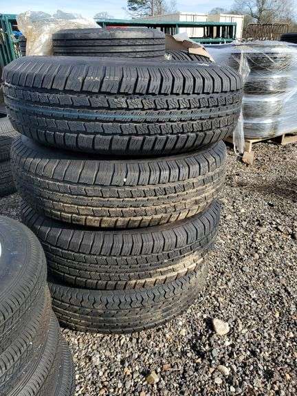 Set of 4 supercargo ST235/80R/16 - 10 ply 8 hole gray wheels image