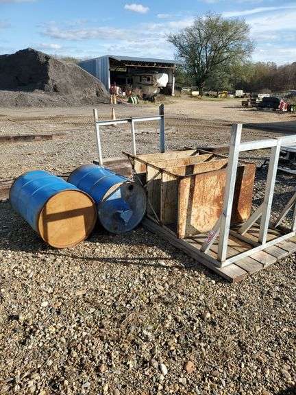Shop Table, 2 Barrels & Shelf image