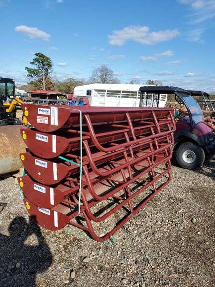5 red metal feed troughs image