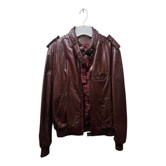 Classic Bomber-Style Leather Jacket-Womens Medium image
