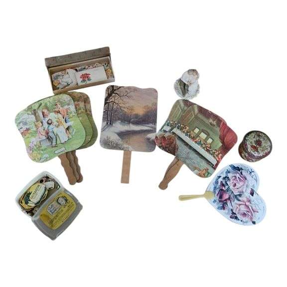 Vintage Hand Fan & Collectibles Lot image