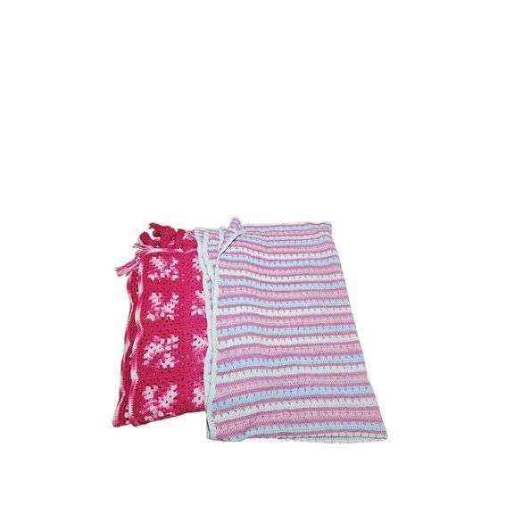 Pair of Handmade Crochet Blankets image