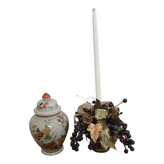 Holiday Candle Arrangement & Ginger Jar image