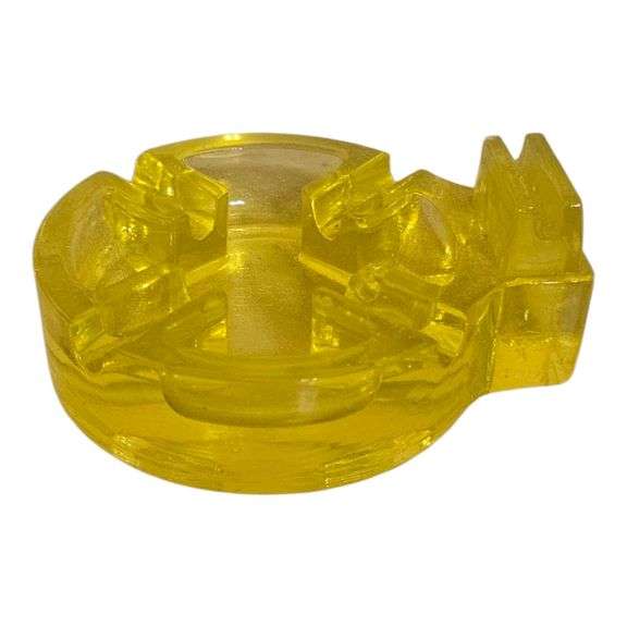 Vintage Yellow Depression Glass Ashtray – Uranium Glass Style image