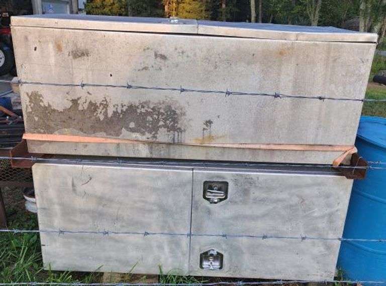 Two Aluminum Spread Axle Tool Boxes 24"x60" image