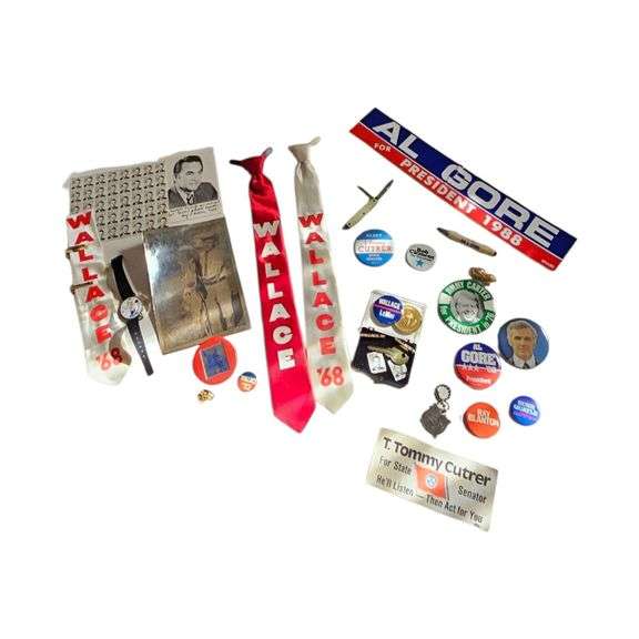 Vintage Political Memorabilia Collection – 1960s–1980s Campaign Lot image