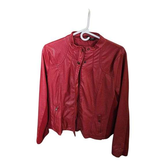 Women’s Red Leather Jacket image
