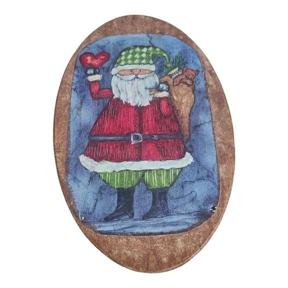 Hand Pained Santa Clause Plaque image