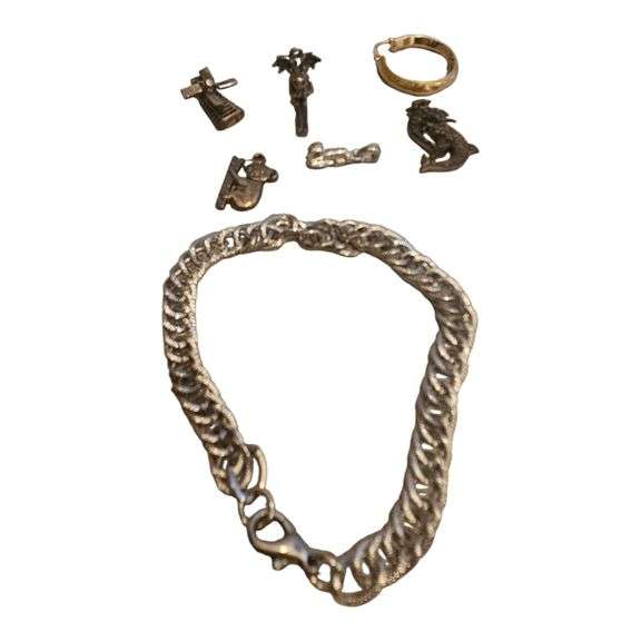 Mixed Vintage Jewelry Lot – Charms, Bracelet image