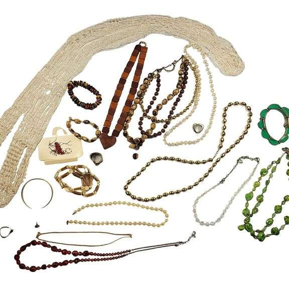 Large assortment of vintage and modern costume jewelry image