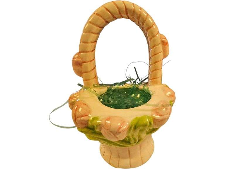 Hand-Painted Ceramic Tulip Basket image