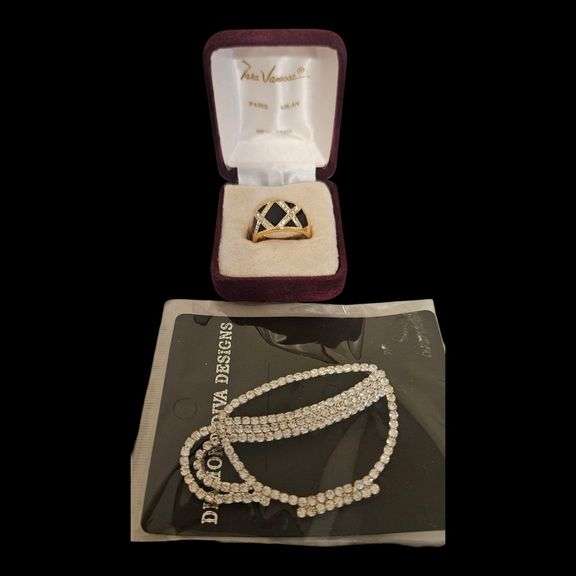 Tara Vanessa Ring & Rhinestone Coffee Cup Brooch image