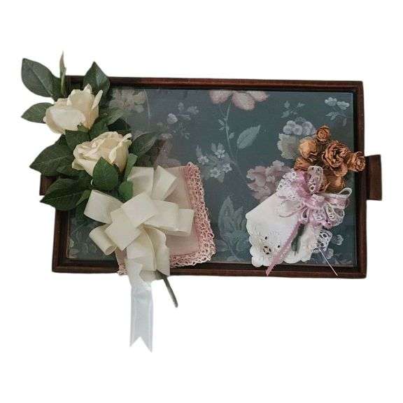 Vintage Floral Serving Tray with Vintage Decor image
