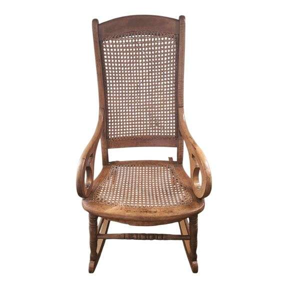 Antique Cane Seat Rocking Chair image