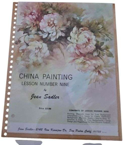 Vintage Jean Sadler China Painting Lesson Prints image
