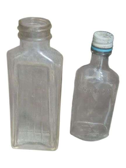 Pair of Clear Glass Bottles image