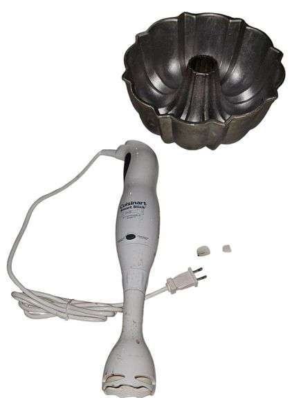 Cuisinart Smart Stick Hand Blender & Vintage Aluminum Bundt Pan Lot image