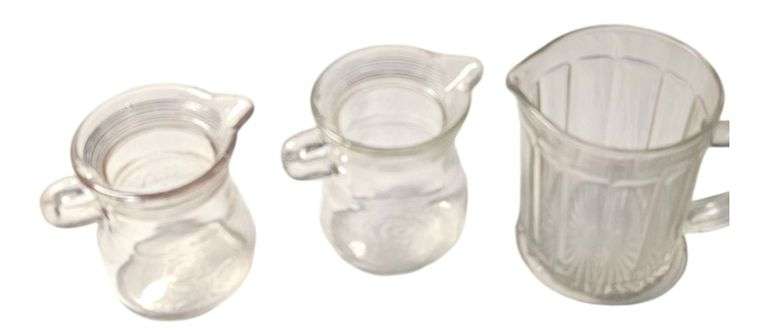 Vintage Miniature Clear Glass Pitchers – Assorted Patterns image