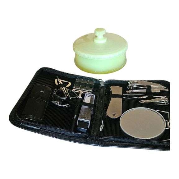 Vintage Custard Glass Covered Powder Jar image