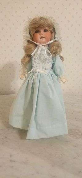 Antique German Bisque Head Doll – Marked "Germany 120–0½" with Butterfly Logo image