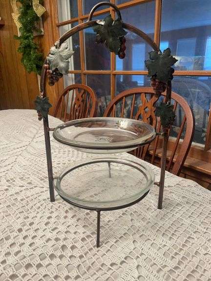 Two tier glass serving dish image