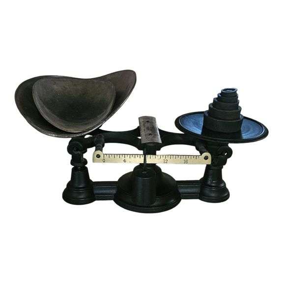 Vintage Balance Beam Scale with Weights image