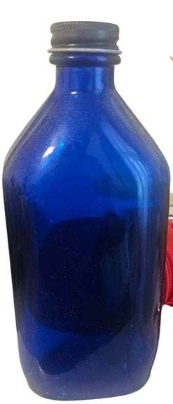 Vintage Phillips Milk of Magnesia Cobalt Blue Bottle image