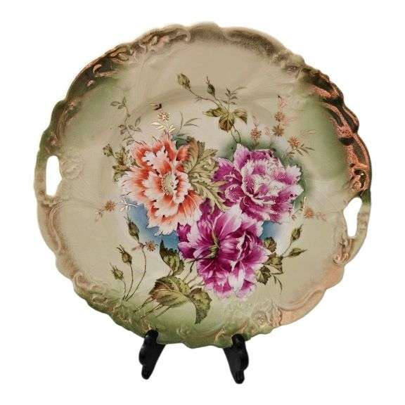 Antique Hand-Painted Floral Plate image