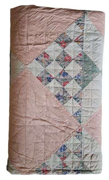Vintage Handmade Pink Patchwork Quilt image