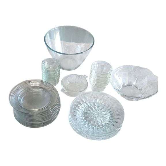 Lot of Mixed Vintage & Modern Glassware image