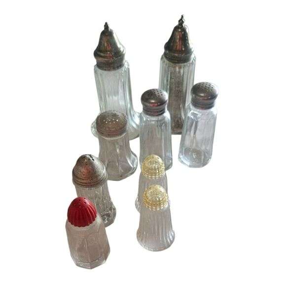 Assorted Vintage Salt & Pepper Shaker Lot – Glass & Metal Tops image