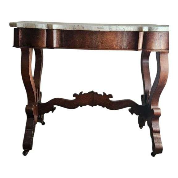 Antique Victorian Marble-Top Parlor Table image