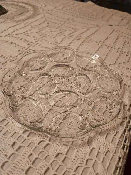 Vintage Anchor Hocking Savannah Egg Plate image