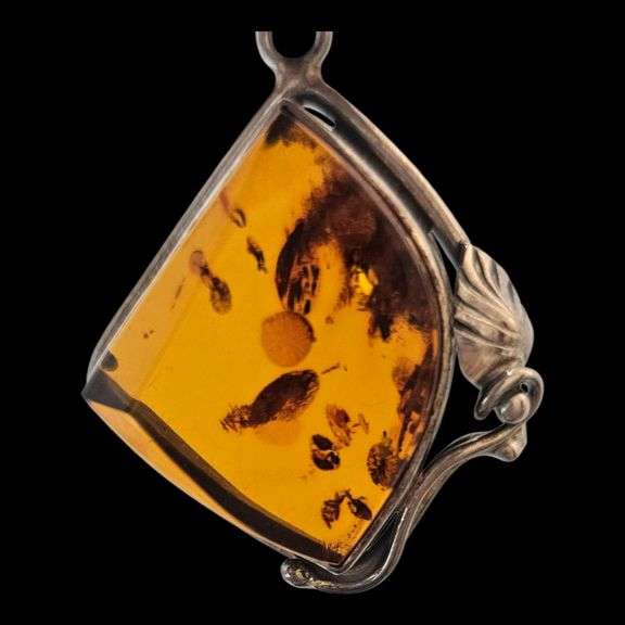 Sterling Silver & Baltic Amber Pendant image