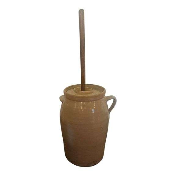 Antique Stoneware Butter Churn image