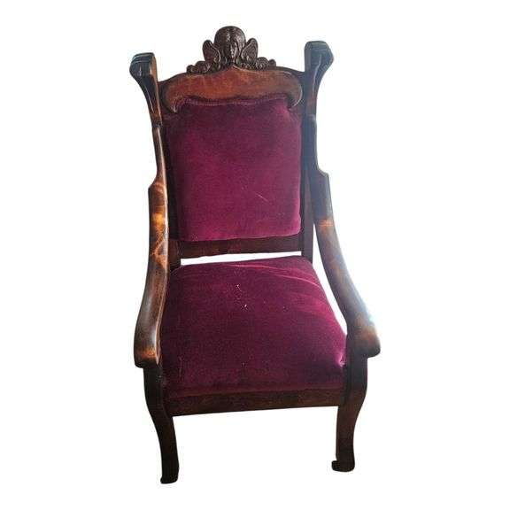 Antique Victorian Carved Parlor Chair image
