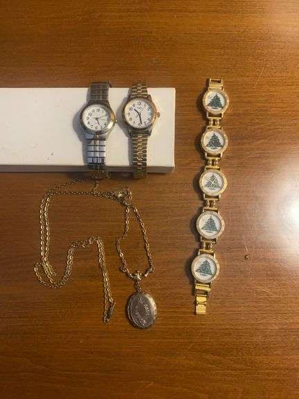3 watches + 1 necklace with locket image