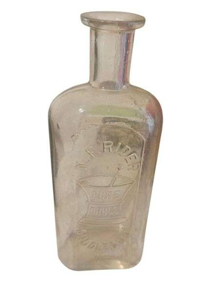 Antique W.F. Rider “Pure Drugs” Pharmacy Bottle – Middlebury image