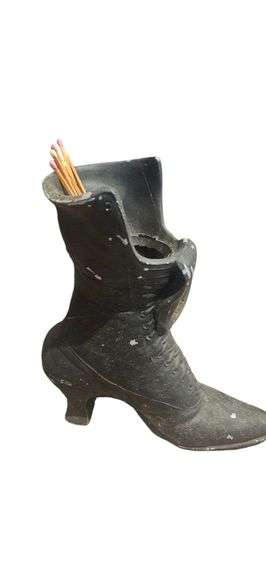 Cast Iron Victorian Boot Match Holder image