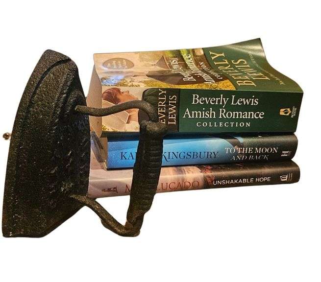Vintage Cast Iron Bookend with Inspirational Book Trio image
