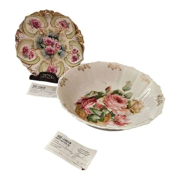 Lot of 2 Hand-Painted Porcelain Pieces image