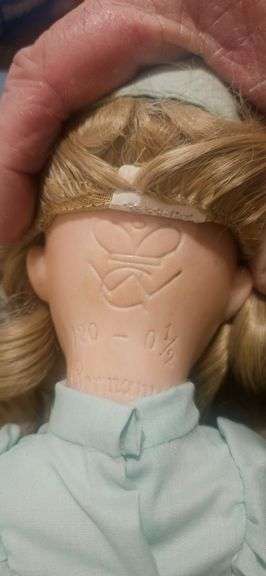 Antique German Bisque Head Doll – Marked "Germany 120–0½" with Butterfly Logo image