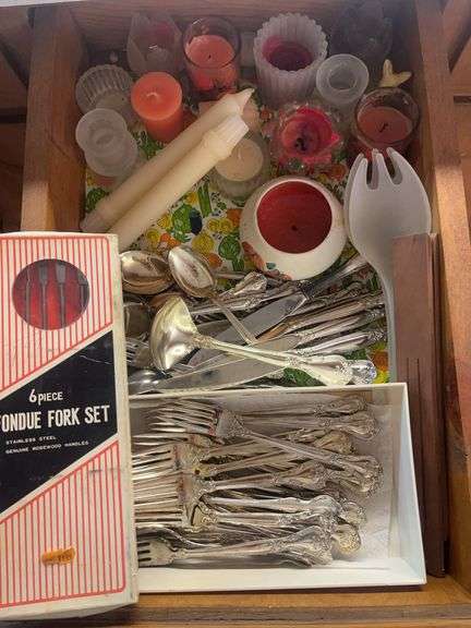 sliverware and candle drawer image