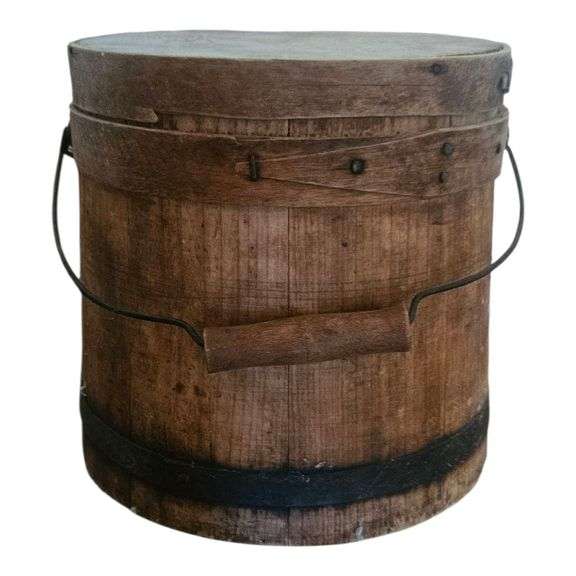 Antique Wooden Sugar Bucket with Lid & Provenance image