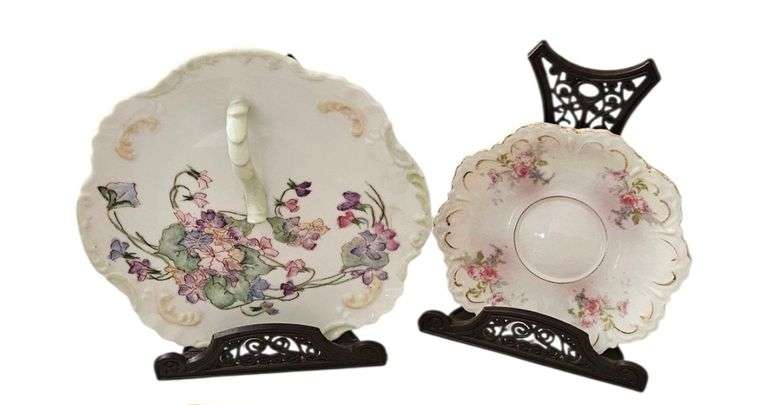 Hand-Painted Porcelain Plates – Floral & Gilded Designs image