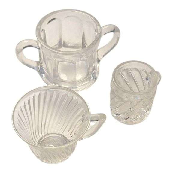 Set of 3 Miniature Clear Glass Mugs – Assorted Patterns image