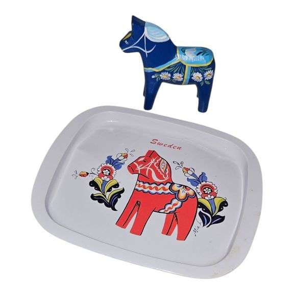 Swedish Dala Horse & Souvenir Tray image