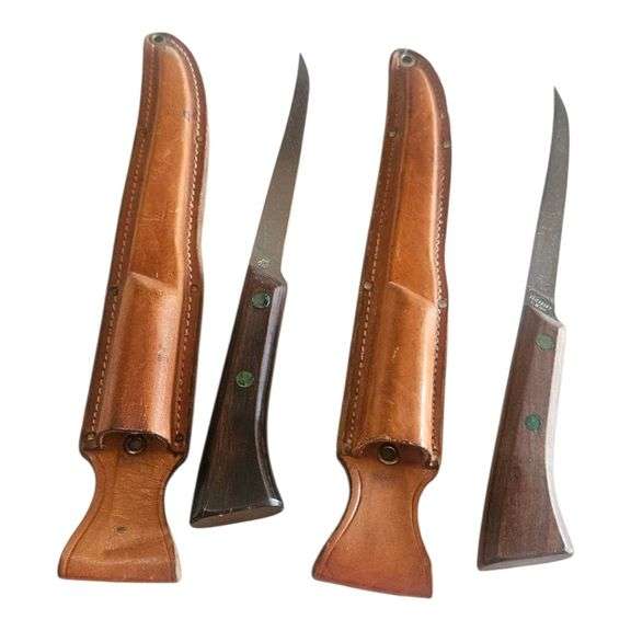 Vintage Western Cutlery Fillet Knife & Leather Scabbard – Model S-W766 USA image
