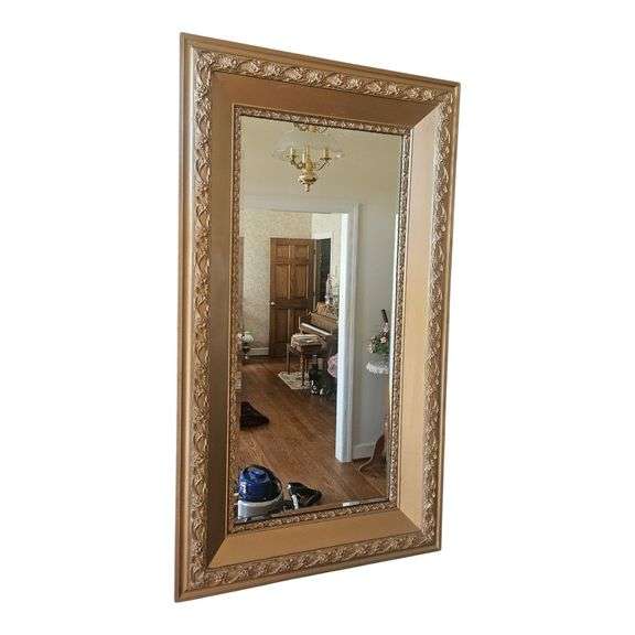 Ornate Gold Framed Wall Mirror image
